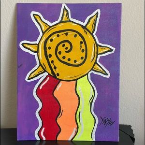 sun, rainbow art.